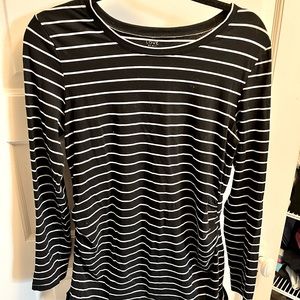 MATERNITY Love by Gap long sleeve black stripe shirt, size medium